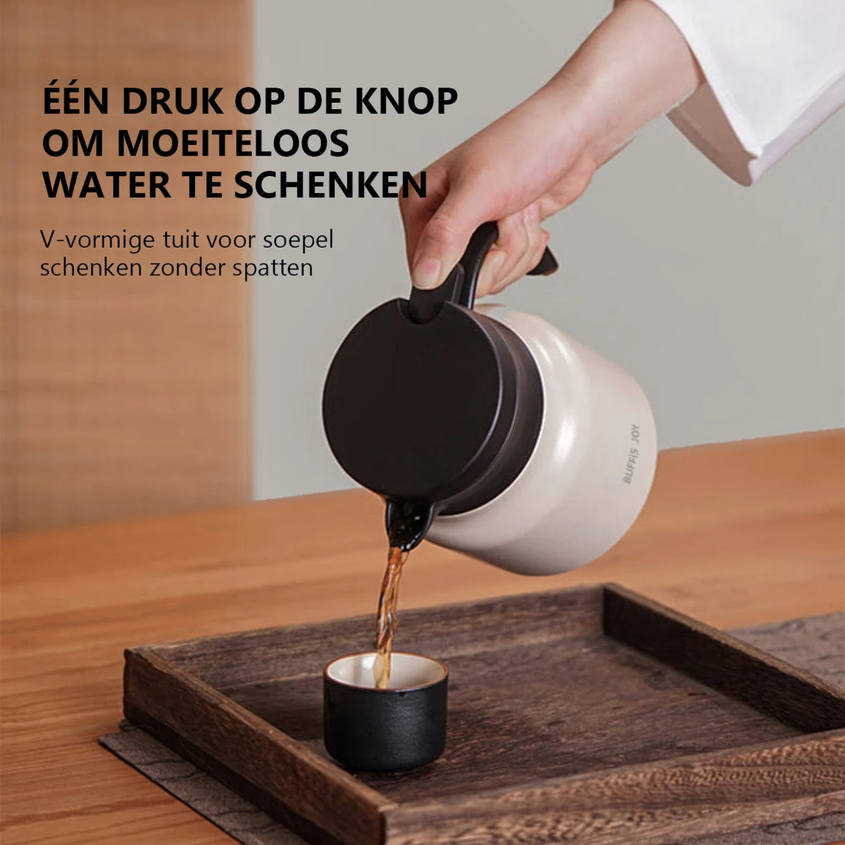 LIFEPAL Thermoskan met Theefilter - 800 ml - 316 RVS Binnenwand - 8-Laagse Isolatie - Wit