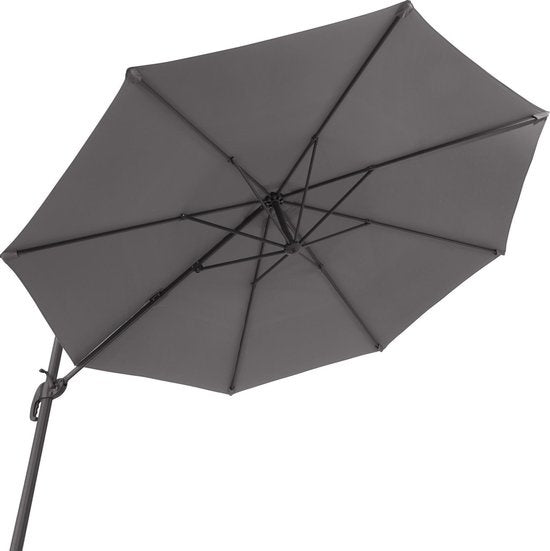 tectake – zweefparasol –  draaibaar - grijs - 403789