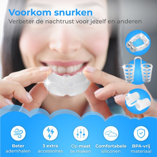 Nuvance - Anti Snurk Set - Anti Snurk Beugel - Neusspreiders - Neusclip - Snurkbeugel - Incl. eBook - Stop met Snurken - Betere Slaap