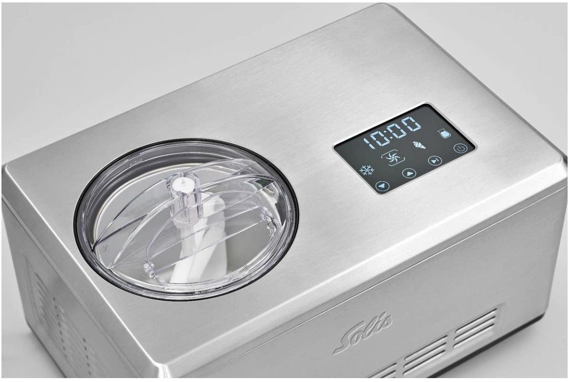 Solis – IJsmachine En Yoghurtmaker – 2 l Capaciteit & Met Touchbediening – Zelfvriezend Met Ingebouwde Compressor En Timer – Voor Zelfgemaakt IJs En Sorbet – Zilver RVS