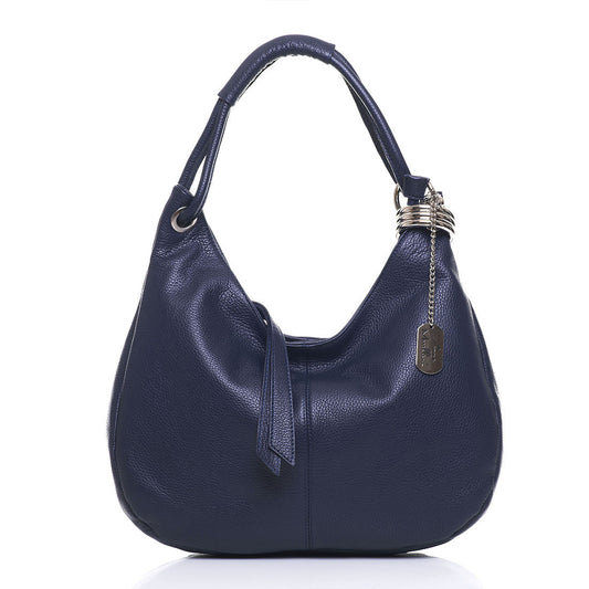 Anna Morellini Alba – Luxe Handgemaakte Schoudertas van 100% Italiaans Leer | Modieuze Blauw