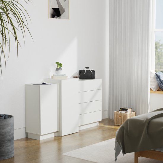 VDD - Kast - Wandkast - Dressoir - Ladekast - Wit - Modern