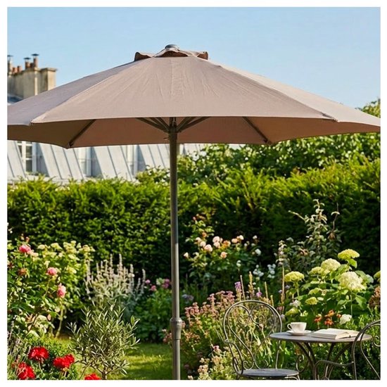 Koopman Parasol - Tuinparasol - Taupe - Aluminium - 230x225 cm