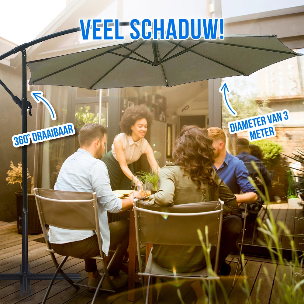 Lifa Garden Zweefparasol - 300 x 300 cm - Grijs