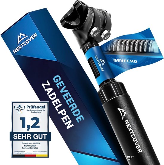 NEXTCOVER® Verende Zadelpen - Comfort-Spring technologie - Zwart - 30.9 mm