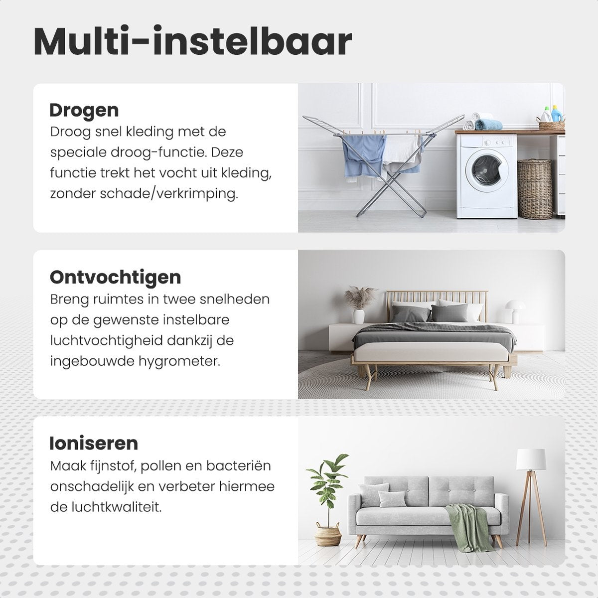Auronic Luchtontvochtiger en Luchtreiniger 25L - Wit