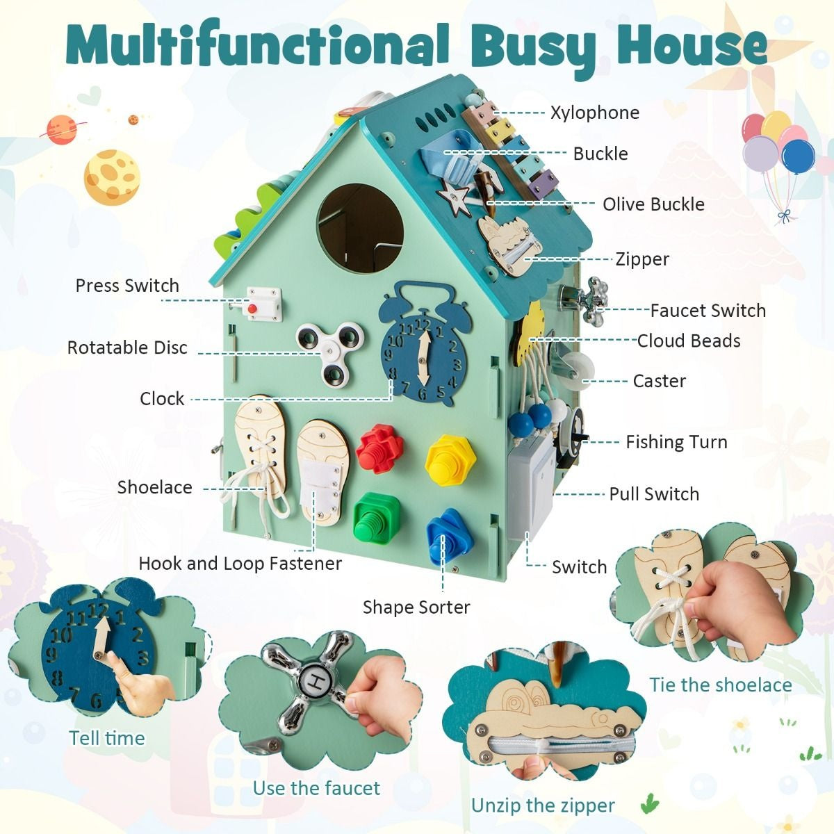Coast Kinderspeelhuis - Educatief - 33 cm x 33 cm x 45 cm