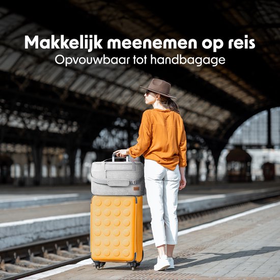 LifeGoods Bolderkar - Opvouwbaar - Kinderenvervoer - Met Dak - 80KG Draagkracht - Strandkar - Draaibare Wielen - Grijs
