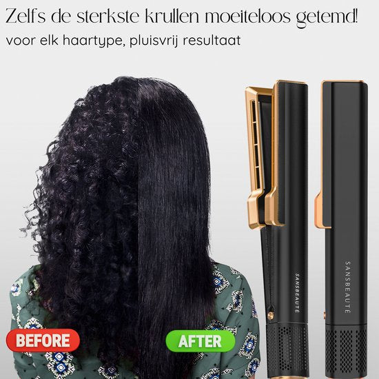 Sansbeauté® Sanstraight Stijltang Wet-to-Dry - 2 in 1 - Coldshot - 80℃ t/m 140℃