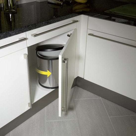 Hailo Compact-Box M Prullenbak - 15 l - Inbouwprullenbak - RVS