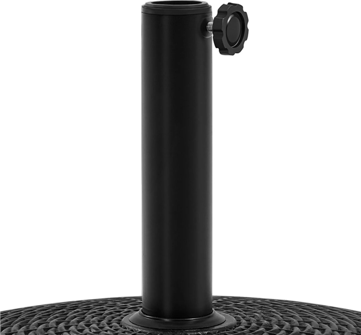 Yaheetech Parasolvoet Op Wielen 24 kg – Voorzien Van 4 Zwenkwielen Met Rem En Twee Adapters Voor Ø 38 mm En Ø 48 mm – Voor Terras En Tuin – Zwart Kunsthars En Metaal – 52 x 52 x 42 cm