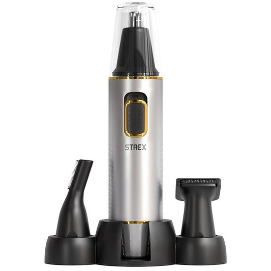 Strex 3 In 1 Neushaartrimmer Set - Oplaadbaar & Afspoelbaar - Neustrimmer / Oortrimmer / Wenkbrauwtrimmer / Baardtrimmer - Mannen & Vrouwen