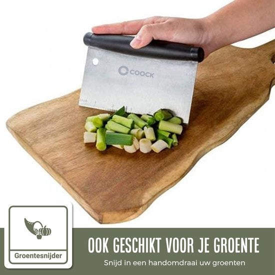 COOCK - Ergonomische Deegsteker RVS - Deegschraper - Pizza mes - Groentesnijder - Cake & Taart Schraper