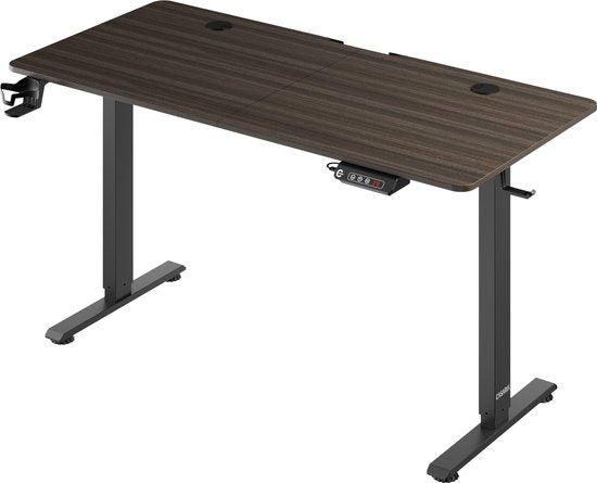 Casaria Zit Sta Bureau – Hoogte Verstelbaar Elektrisch - 140x60cm Bruin