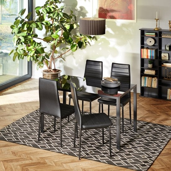tectake® - 4 stuks eetkamerstoel , wit , eetkamerstoelen 401845