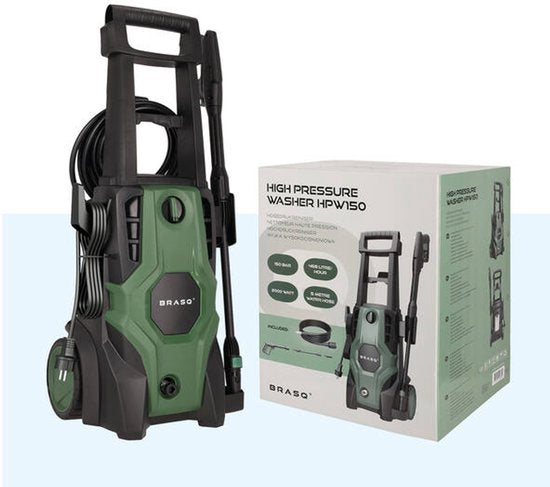 BRASQ Hogedrukreiniger HPW 150 - Terrasreiniger - Hogedrukspuit – 2000W - 150 bar - 468 L/H - Complete set