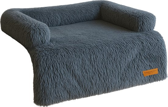 By Cee Cee Origineel Hondendeken Bank – Hondenkleed Bank - Hondenmand - Premium - Volledig Afritsbaar - Donkergrijs- 102x90 - Maat L