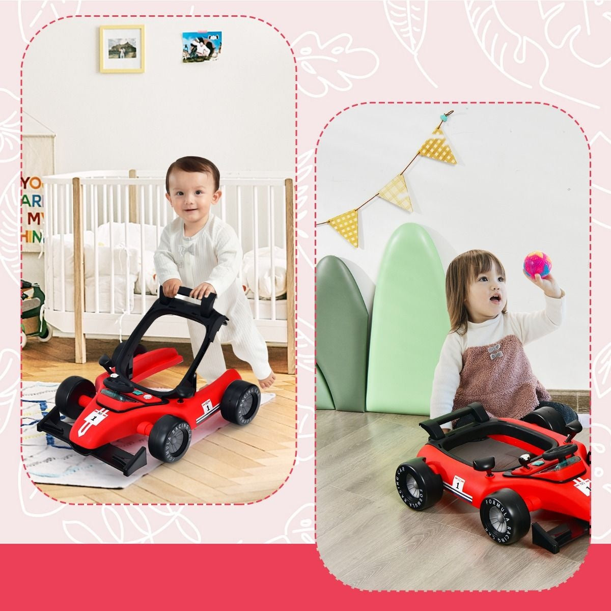 Coast Loopwagen - 4-in-1 - Max. 15 - Rood / Zwart