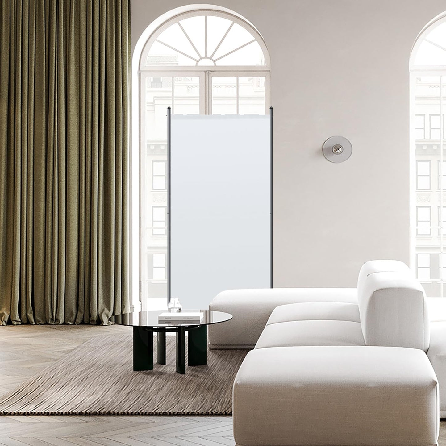 Angel Living Paravent - 1-delig - 80x180 cm - Opvouwbaar - Staal & 160 g/m² Polyester - Ruimteverdeler & Inkijkbescherming - Wit