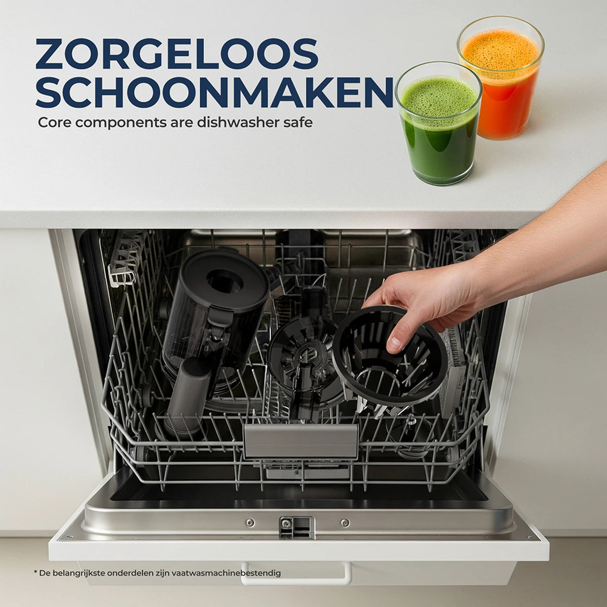 Rouny Slow Juicer FF Pro Max - 150 W Koudperssapcentrifuge - 130 mm Vulopening - Filtervrij - Fruitijsfunctie - 1,8 L - Zwart