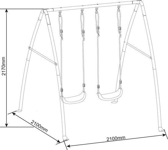 AXI Dubbele Metalen Schommelset Antraciet/Créme - 210 x 210 x 217 cm