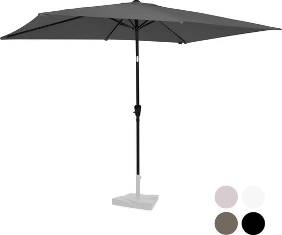 VONROC Stokparasol – Kantelbaar & Incl. Beschermhoes – 200 x 300 x 245 cm – Grijs