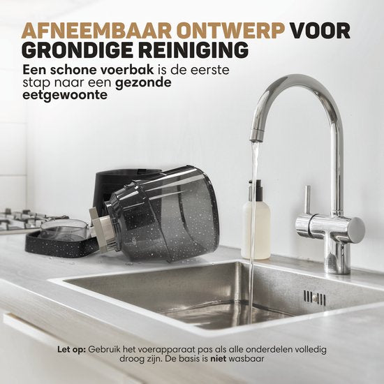 Vulpes Goods® Huisdieren - Automatische Voerbak Kat - en Hond - Voerautomaat met App - Voerdispenser - 6L - Zwart - PRO Versie