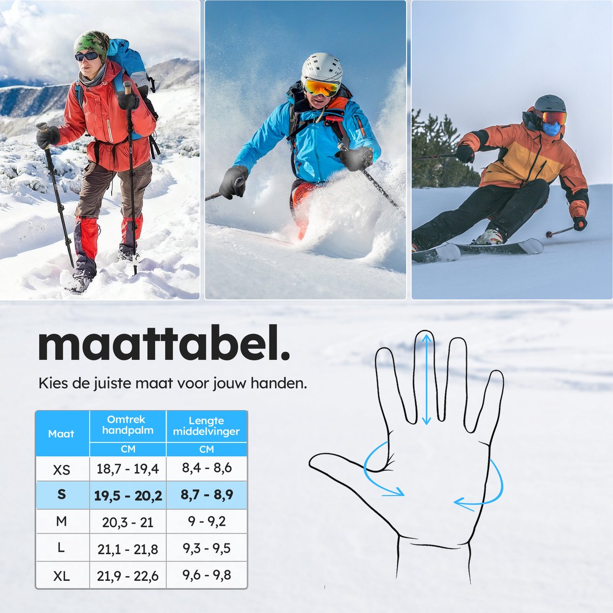 Saaf Verwarmde Handschoenen Premium S – Oplaadbaar met Powerbanks – 3 Warmtestanden – Water- en Windafstotend – Touchscreen – Zwart – 31 x 11 cm