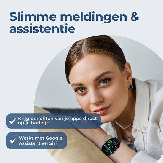 Denver Smartwatch - Android iOS - Volledige Belfunctie - Amoled Display - Sporthorloge - Hartslagmeter - Saturatiemeter - Slaapmonitor - SWC187B