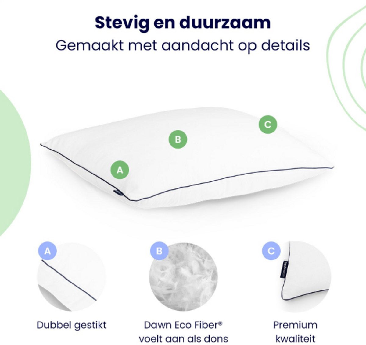 Soulsnooze Luxe Hoofdkussens – Set van 2 – 40x80 cm – Medium – Aanpasbaar & Anti-Allergie