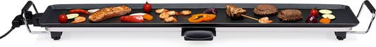alpina Teppanyaki Bakplaat XXL - Bakplaat - 100x20cm - 2000W - Regelbare Thermostaat - Anti-Aanbaklaag - Zwart