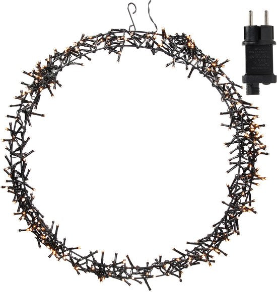 H&S - Kerstkrans - Ring - Ø48cm - 400led - Extra Warm White - 8 standen