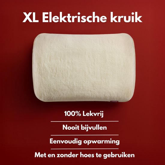 Coozie Elektrische Kruik XL – 1,65L – met ThermoSoft Hoes van Pluche – Verwarmende Zachte Warmwaterkruik – Warmtekruik – Beige