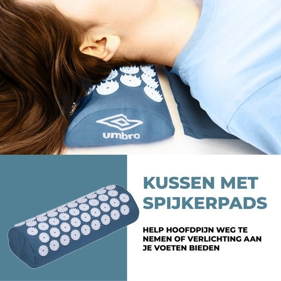 Umbro Spijkermat - Acupressuur Mat - Shakti Mat - Massage Mat - 42x71cm - Blauw