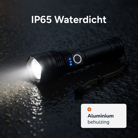 Zaklamp LED oplaadbaar - 2 stuks - incl batterijen - Voor kinderen en volwassenen - Waterdicht - Mini Militaire zaklampen - 1500 Lumen - Proskill