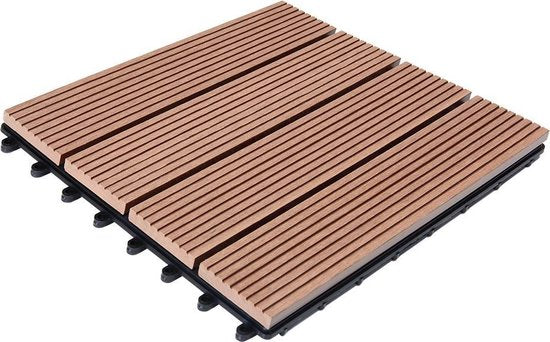 WPC Vlondertegel - Klassiek Insteeksysteem 30x30cm - Terracotta