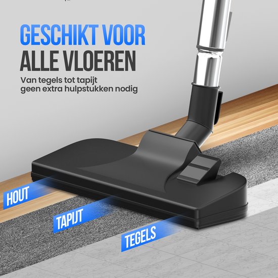 Strex Stofzuiger Zonder Zak - 700W Krachtige Zakloze Stofzuiger - HEPA Filter - 2.5L Stofreservoir - Extra Lang Snoer - Inclusief 4 Opzetstukken