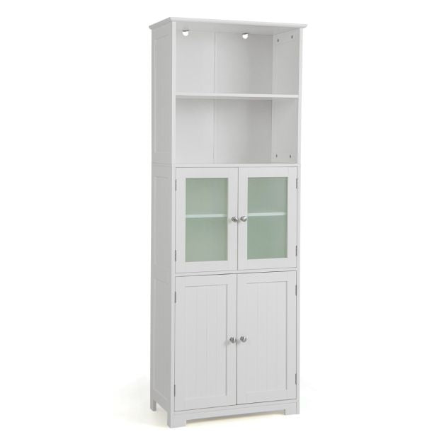 Coast Badkamerkast - MDF met glas - 60 x 30 x 163 cm - Wit