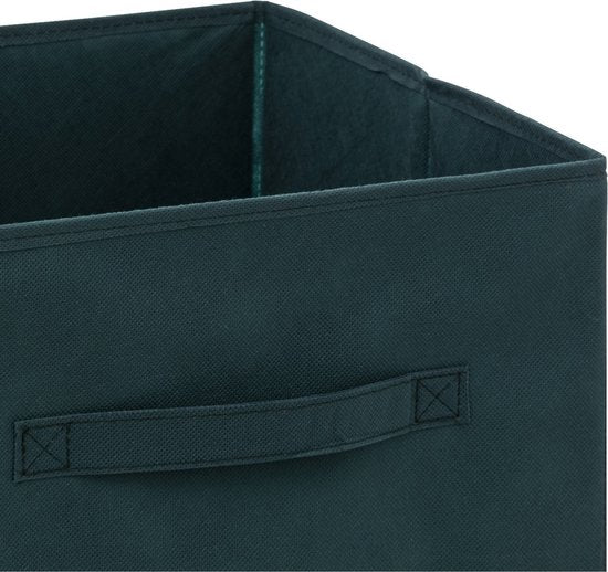 5Five Opbergmand/kastmandje - Smaragd groen - 31 x 31 x 31 cm - 29 liter - Vakkenkast manden - Stof met versterkte bodem - Opvouwbaar