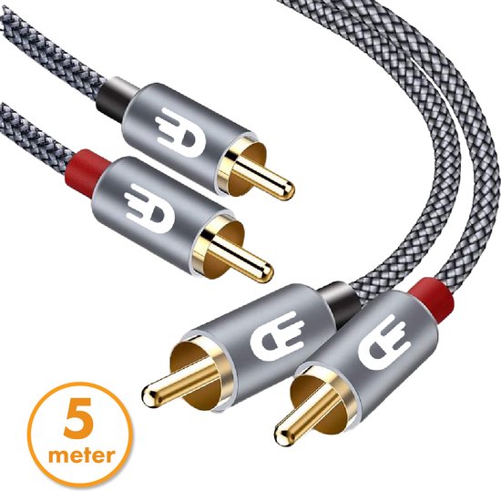 Drivv. Premium Tulp Stereo Audio Kabel - 2RCA naar 2RCA - Tulp Kabel - 5m