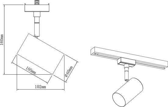 LED Railverlichting - Track Spot - DUOLINE - 2 Fase - GU10 Fitting - Rond - Mat Goud - Aluminium