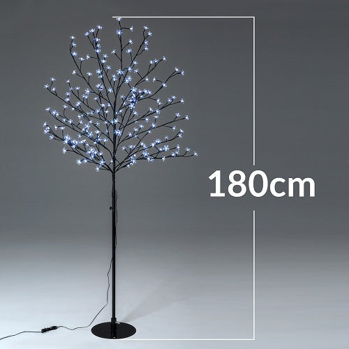 Monzana Kerstverlichting Kersenbloesem - 180cm Timer IP44 - Koud Wit