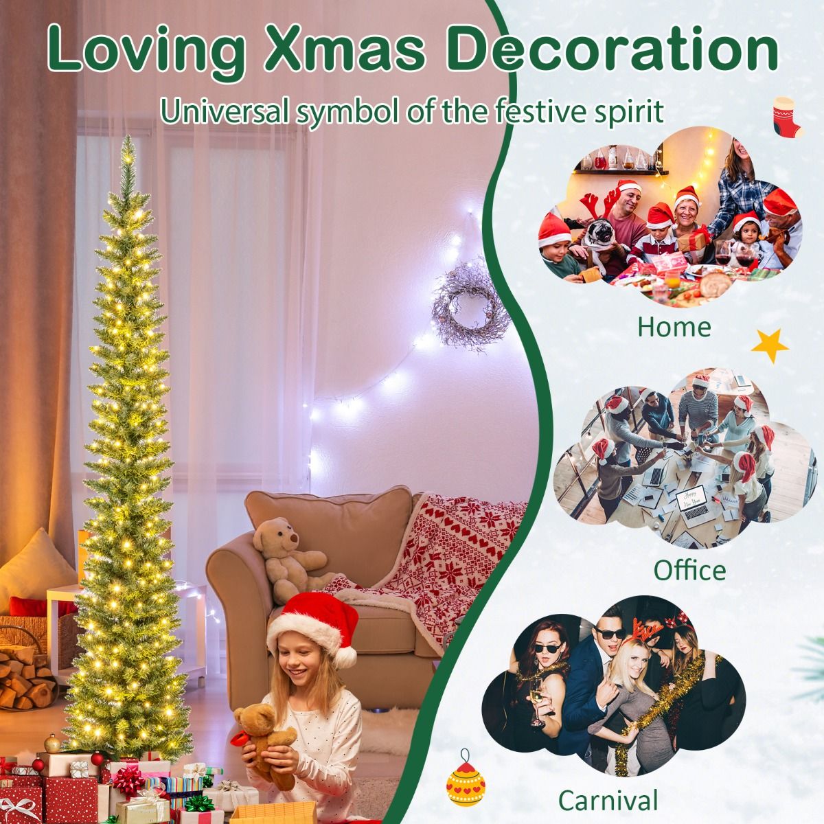 Coast Kunstkerstboom Met 499 Takken - 200 Warmwitte LED-Lampjes - 210 cm Hoog - Groen