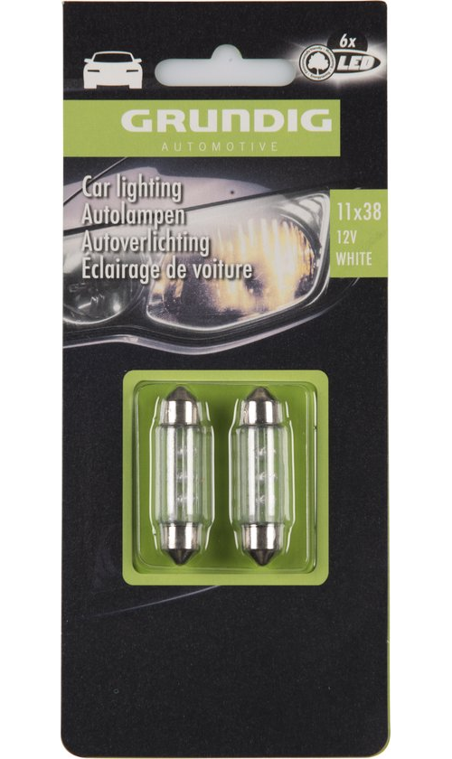 LED Autolampen 12V – 11x38 – Set van 2 – Wit – Interieur/Kenteken Verlichting