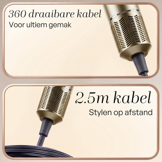 Sansbeauté® Föhn met Diffuser - Krullen - 110.000RPM - Ionische Haardroger met Borstel - 3 Standen - 3 Opzetstukken - Reisföhn - Sèche Cheveux - Krul Feun Set - Haarföhn met Defuser - Hair Blow Dryer - Kappersfohn - 2000W