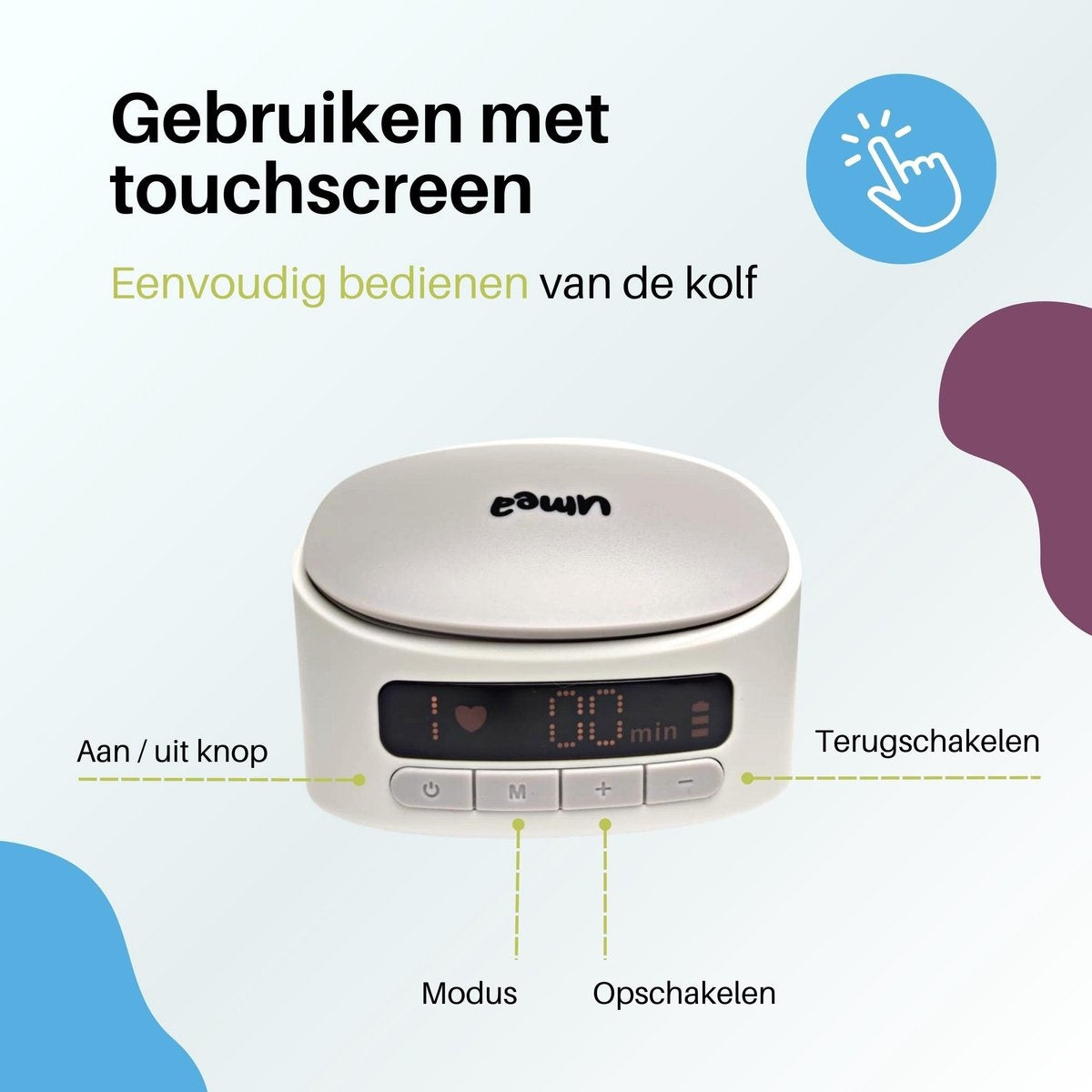 Umea - Dubbele Borstkolf - Draadloos - Elektrisch - Wit