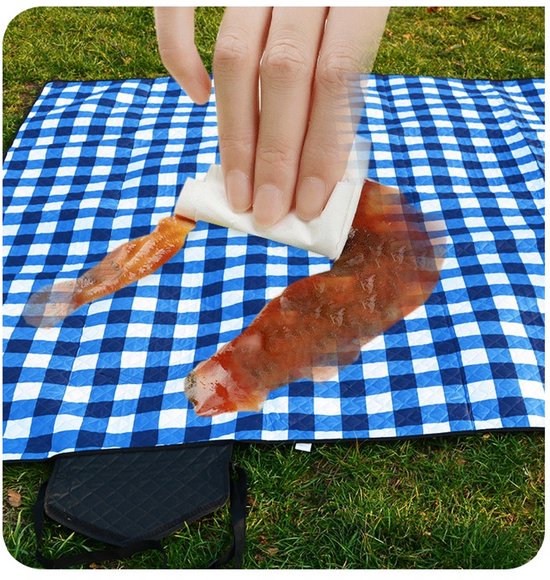 Fuegobird- Picknickdeken-200 x 200 cm-Stranddeken- Opvouwbare campingdeken- Waterdicht- Zanddichte picknickmat- Draagbare tuin-strandmat- Machinewasbaar- voor kamperen- Tuin- Park- Strand-geschikt voor kinderen's kruipdeken (blauw)