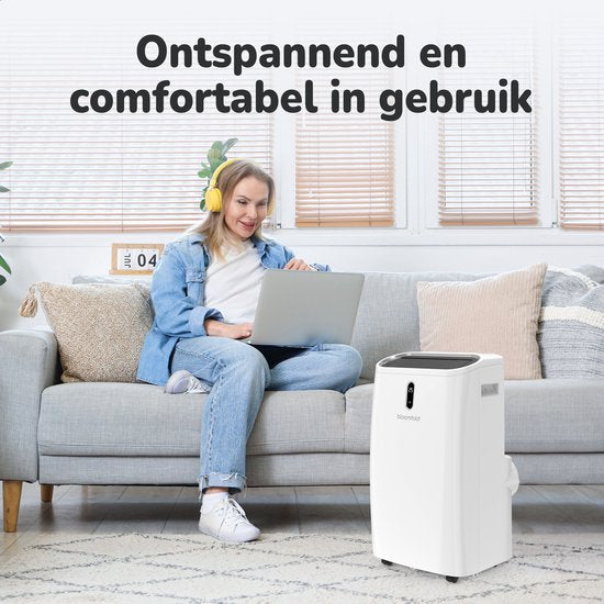 Bloomfold Mobiele Airco - 12.000 BTU - 4-in-1 - Airconditioning met Raamafdichtingskits - Slaapkamer - Woonkamer - tot 35m² koelen
