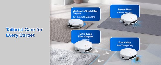 ECOVACS - DEEBOT T50 Max Pro Omni Gen 2 - Stofzuig- en dweilrobot - 18.500 Pa zuigkracht- Zelfreinigende Robotstofzuiger met Warmwater – Dweilsysteem - Automatisch Leegstation - Geschikt voor dierenharen