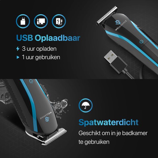 Wellshave 5 in 1 Baardtrimmer Mannen - Trimmer Baard en Lichaam - Bodytrimmer heren - Bodygroomer mannen